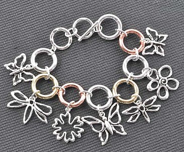 OB020713T SPRING THEME TOGGLE BRACELET BUTTERFLY