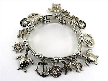 OB03038ASCRY OCEAN THEME STRETCH BRACELET