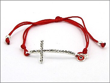 OB03070SVRED CROSS WARPPING BRACELET