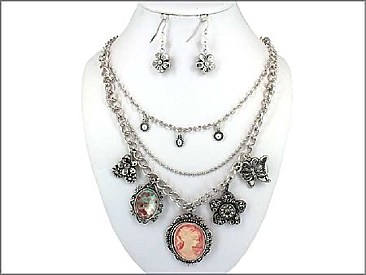 OS02989SBCRY CAMEO 18' SET NECKLACE