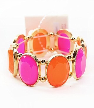 YJB726GDFU ACRYLIC COLORFUL BRACELET