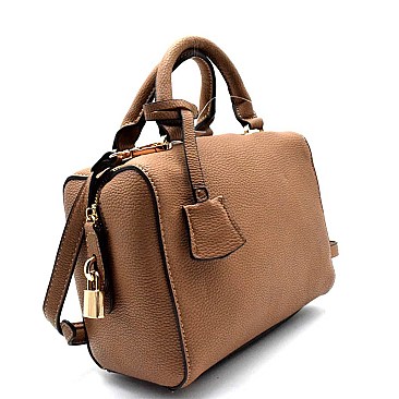 P049-LP Padlock Accent Medium Boston Satchel