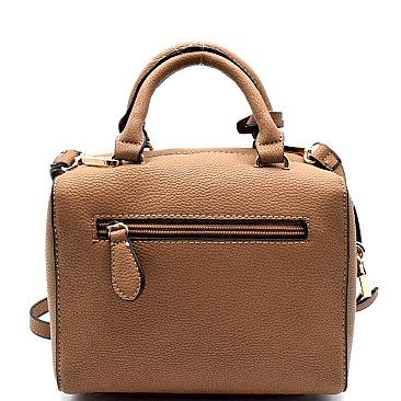 P049-LP Padlock Accent Medium Boston Satchel