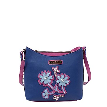 FLOWER EMBELLISHED DARIA CROSS BODY