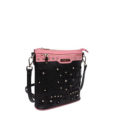 FLORAL ASTRID LASER CUT CROSS BODY