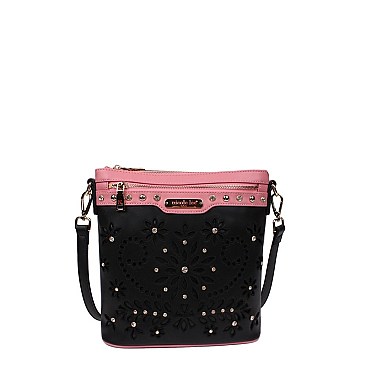 FLORAL ASTRID LASER CUT CROSS BODY