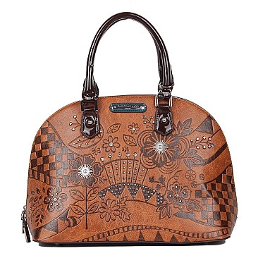 FLORAL ERIKO ENGRAVED DOME BAG