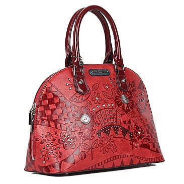 FLORAL ERIKO ENGRAVED DOME BAG