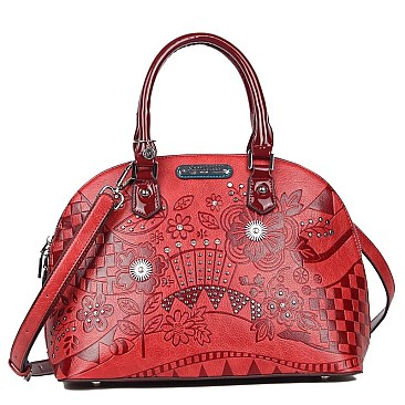 FLORAL ERIKO ENGRAVED DOME BAG