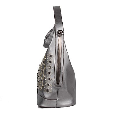 STUDDED MORRIGAN HOBO BAG