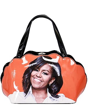 OBAMA MAGAZINE PRINT SHELL FRAME SATCHEL JP-PA00472