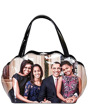 OBAMA MAGAZINE PRINT SHELL FRAME SATCHEL JP-PA00474