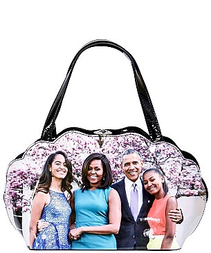 OBAMA MAGAZINE PRINT SHELL FRAME SATCHEL JP-PA00475