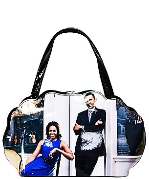 OBAMA MAGAZINE PRINT SHELL FRAME SATCHEL JP-PA00476