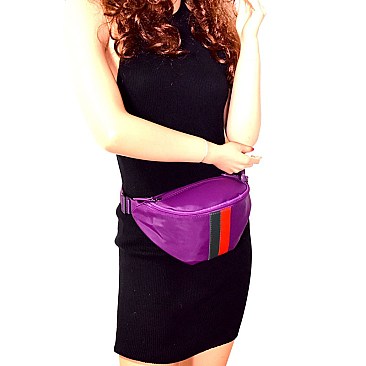 Color Block Striped Nylon Fashion Fanny Pack  MH-PB7031