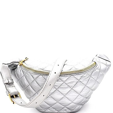 METALLIC QUILTED FANNY PACK