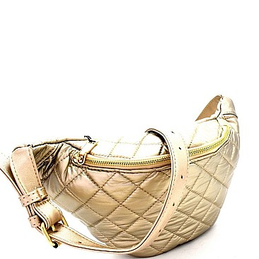 METALLIC QUILTED FANNY PACK