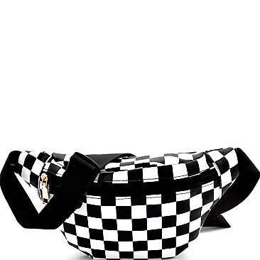 MH-PB7084 Checker Print Fashion Fanny Pack Belt Bag