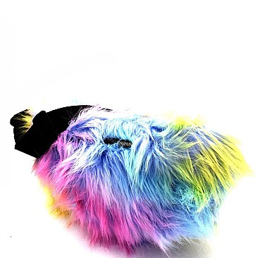 Multi Color Faux-Fur Oversized Fanny Pack MH-PB7111