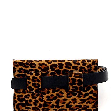 Chain Accent Leopard Print Slim Fanny Pack MH-PB7310
