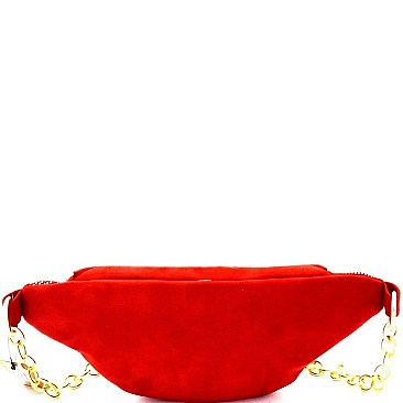 Multi-Pocket Rhinestone Accent Fanny Pack