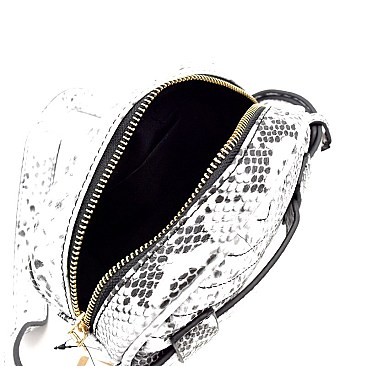 Chevron Quilted Snake Print Round Fanny Pack Belt Bag MH-PB7335