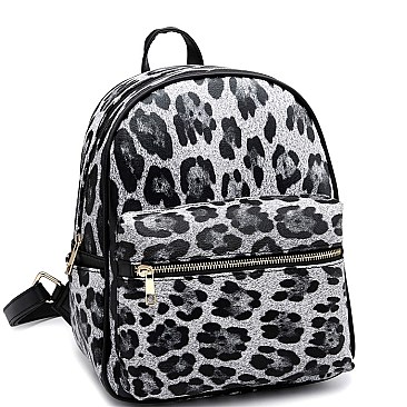 Leopard Print Multi-Pocket Fashion Backpack