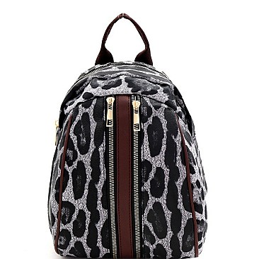 Convertible  Leopard Print Backpack Shoulder Bag