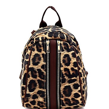 Convertible  Leopard Print Backpack Shoulder Bag