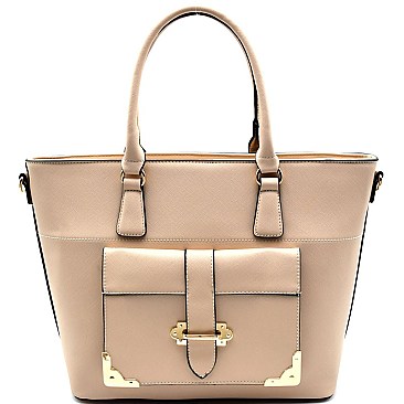 PD6167-LP Hardware Pocket Accent Saffiano 2 Way Tote