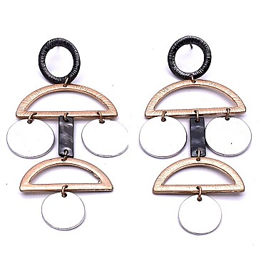 PE1327-LP Metal Texture Post Earring