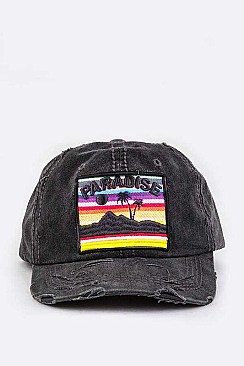 PARADISE Embroidered Patch Cotton Cap LA-T13PAR01