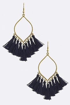 LEAF TASSEL EARRINGS