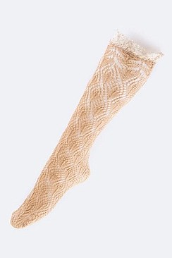 Posh Lace Top Knitted Socks LA-JBS0038