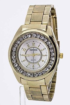 Trendy Chanel Set Crystal Bezel Fashion Bracelet Watch LA 08-LDM1112