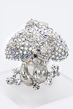Stunning Crystal Mushroom Stretch Ring LAMLR1044