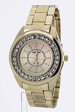 Trendy Chanel Set Crystal Bezel Fashion Bracelet Watch LA 08-LDM1112