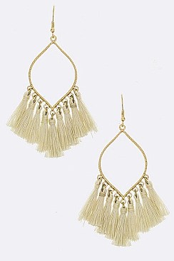 LEAF TASSEL EARRINGS