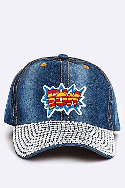 POW Patch & Crystal Embelished Cap LA-EMH8441P