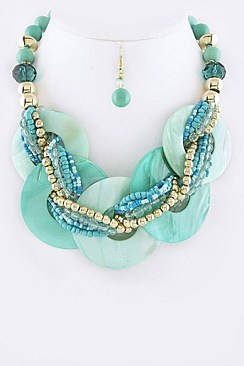 Swirl Enamel Collar Necklace LAAK541