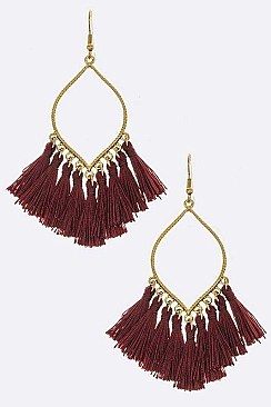 LEAF TASSEL EARRINGS