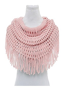 Pack of 12 Fashion Loose Knit Fringe Infinity Scarf