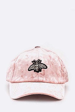 DISTRESSED BEE EMBELLISHED VELOUR CAP