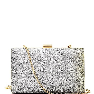 PL0012-LP Ombre Glittery Hard Frame Clutch