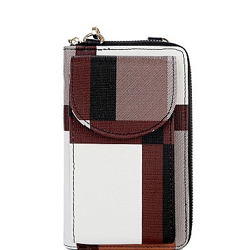 PLAID CELLPHONE HOLDER/WALLET CROSS BODY