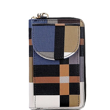 PLAID CELLPHONE HOLDER/WALLET CROSS BODY