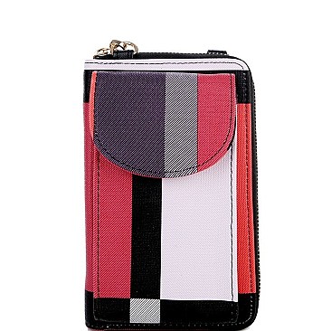 PLAID CELLPHONE HOLDER/WALLET CROSS BODY