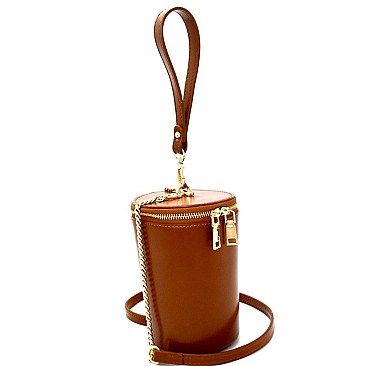 Wrist Handle Accent Barrel-Shaped Shoulder Bag MH-PL0266