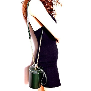 Wrist Handle Accent Barrel-Shaped Shoulder Bag MH-PL0266