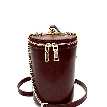Wrist Handle Accent Barrel-Shaped Shoulder Bag MH-PL0266